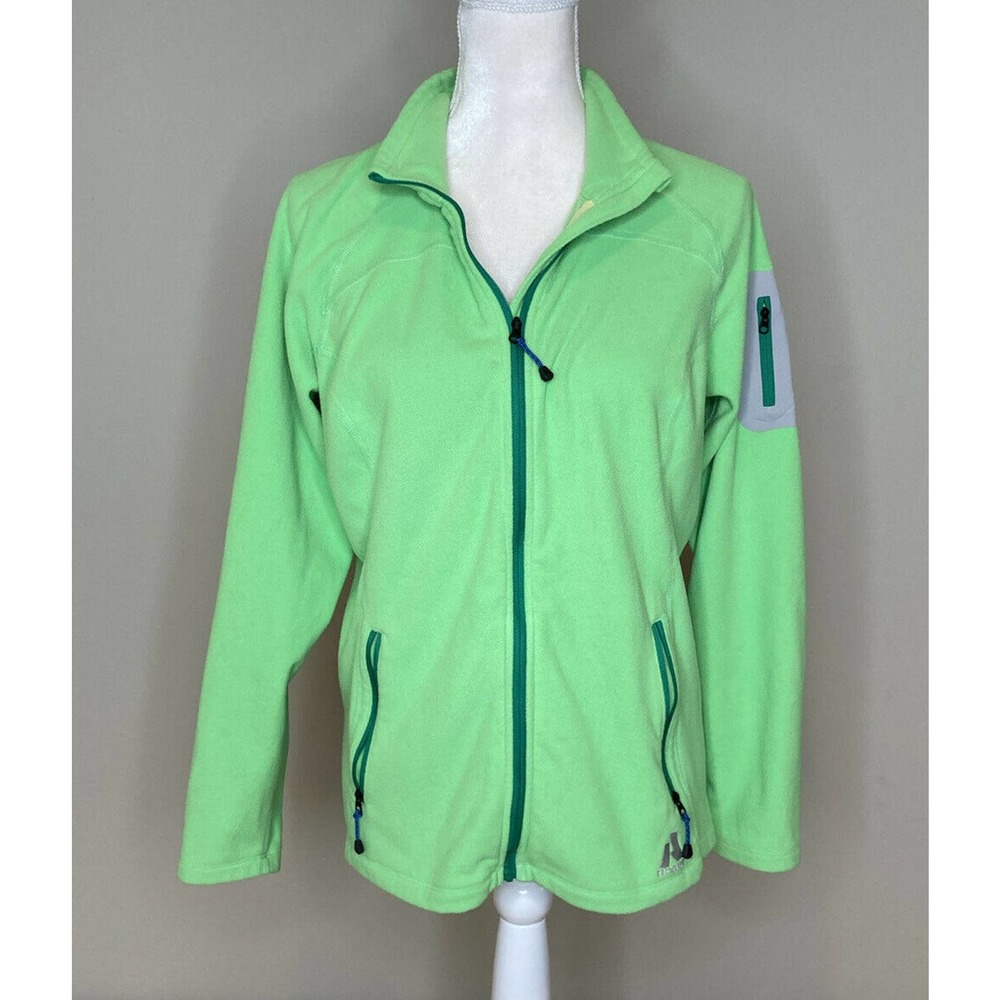 FIRST ASCENT Green Full Zip Fleece Jacket Medium